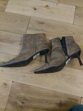 Brown Leather Ankle Boots Size