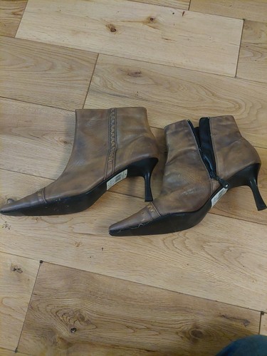 Brown leather ankle - brown,