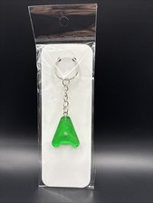 Alphabet Keychain -  Letter ‘A’ - Bright Green Handmade Resin