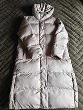 Women's Superdry Long Puffy Warm Coat Size UK 10.. Beige Colour.