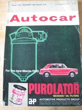 AUTOCAR DEC 1962 PEUGEOT 404 ESTATE CAR PARKER CONVERSION ZOLDER CIRCUIT