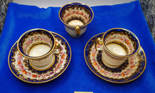 Antique Coalport 2 Cup and Saucer sets & Cup C.1820 a/f (606)