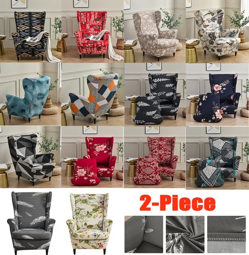 2pcs elastic wingback chair - 2pcs,