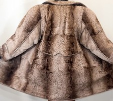 Real Fur Indian Curly Lamb Sheepskin Shearling Suede Teddy Vintage Coat FR194