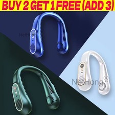 Portable Neck Fan 360 ° Cooling Bladeless Fan USB Rechargeable Digital Display