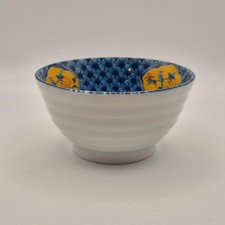 Period - Elegant Blue Floral Japanese  Porcelain Bowl - Makers Mark