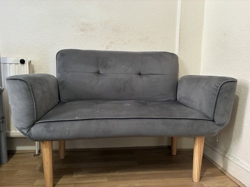 Grey fabric convertible - convertible, futon