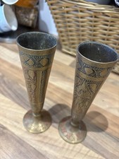 Pair Of Indian Brass Fluted