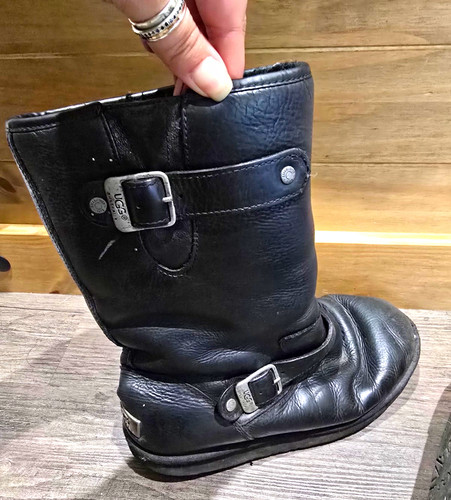 Ugg australia black leather - black,