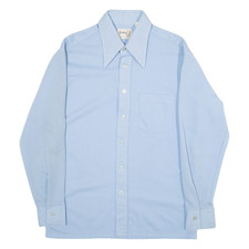 BENTLEY Mens Plain Shirt Blue Long Sleeve L