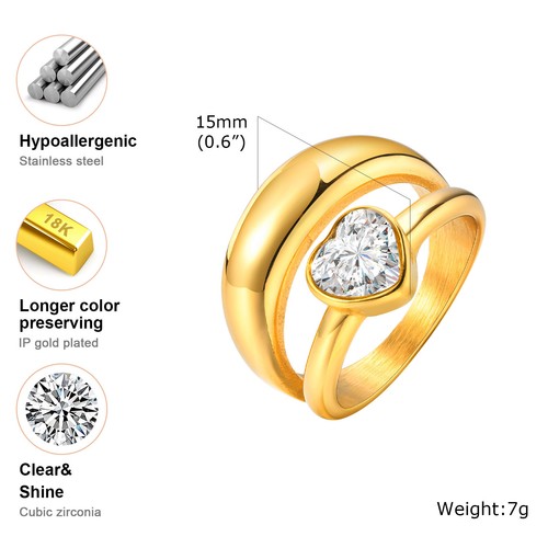 Gold rings for - for, chunky