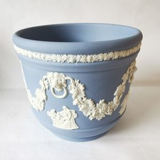 Wedgwood Light Blue Jasperware Planter 4.5" High 5” Wide