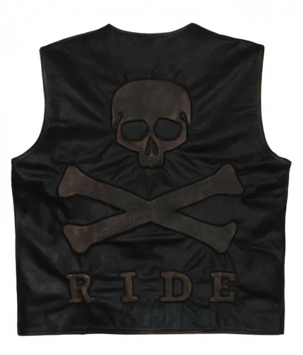 Men skull embossed - embossed, black