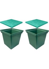 2x Natotela Underground Heavy Duty Pull Boxes 315x315x360mm GRP Cover Splice Box