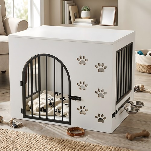 Wooden dog crate end - dog,