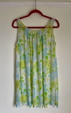 Vintage - Sheer - Floral Nightdress -Short Baby Doll - Size M (UK 12/14)  - VGC 