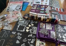 Christmas Card Making Craft Metal Dies Cuts Bundle Storage Case Papers Card