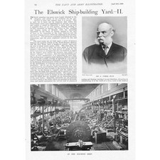 The Elswick Ship Building Yard Part II 2 x Antique Prints 1898