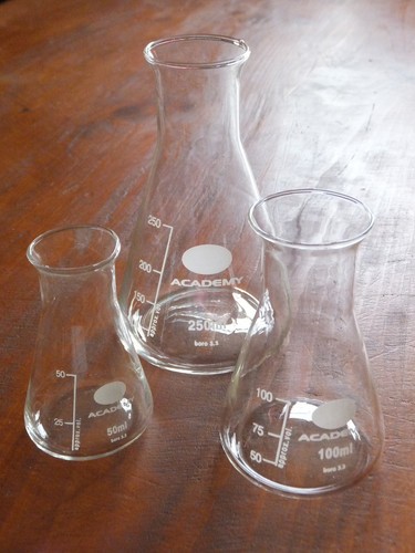 Glass conical flasks set - conical,