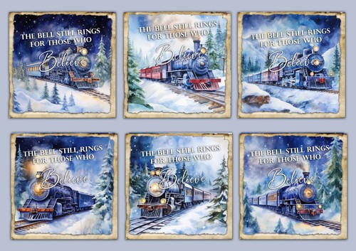 Polar express christmas card - christmas,