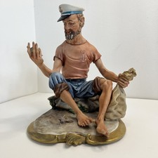 Capodimonte Porcelain Pearl Fisherman Sailor Signed VGC Vintage Collectable Rare