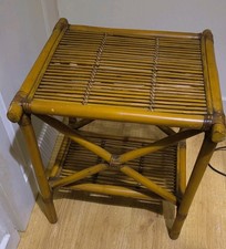 VINTAGE BAMBOO 2 TIER PLANT OR TELEPHONE/SIDE/END TABLE CONSERVATORY USED