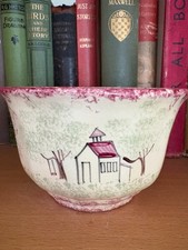 Vintage Molly Dallas Sponge Ware  Spatterware Pottery Bowl House Folk Art