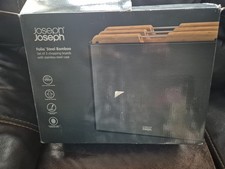 Joseph Joseph Folio 3-Piece Premium Bamboo Chopping Board Set, Slimline Black