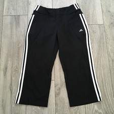 Adidas Shorts Womens 8 Small Black Activewear 00s 3/4 Length Retro 
