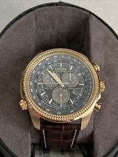 CITIZEN ECO-DRIVE CHRONOGRAPH BROWN LEATHER STRAP WATCH. BL5403-03X.