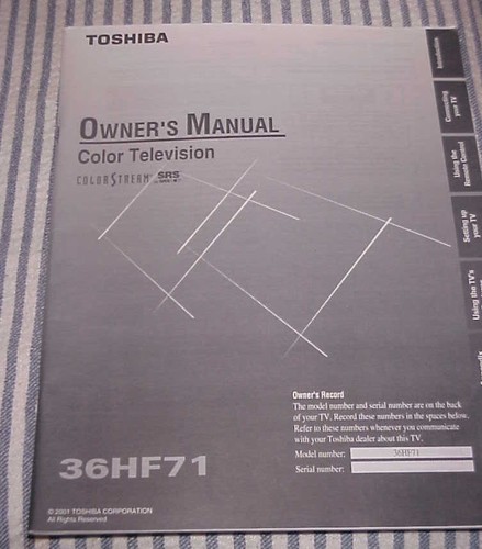 Owner manual for toshiba - for,