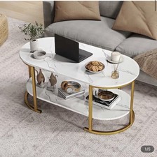 Oval Coffee Table, 2-Tier
