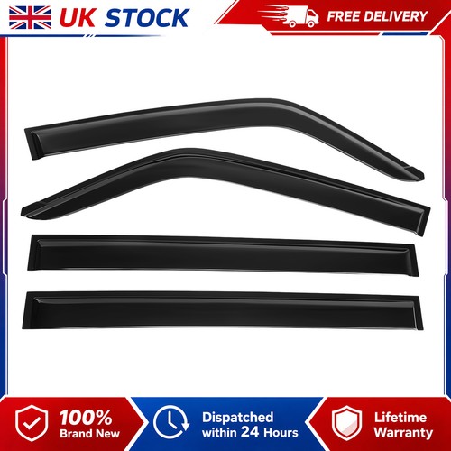 Black wind deflectors door - black,