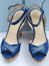 Russell&Bromley/Women's high wedge sandals/slingbacks/size UK4/37/cobalt blue