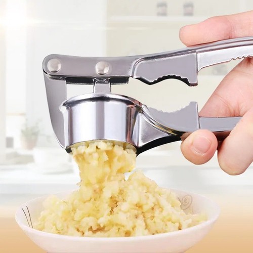 Stainless steel garlic press - stainless,