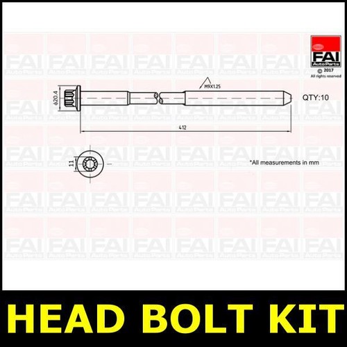 Head bolt kit fits - bolt, lotus
