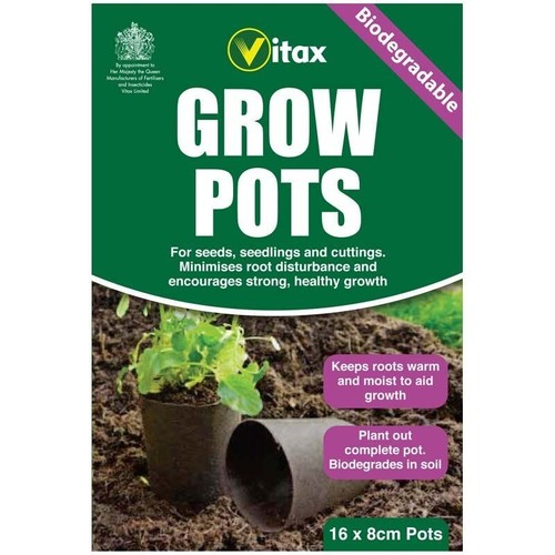 Vitax grow pots 16x8cm - grow,