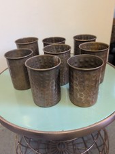 8 x Copper Drinking Tumblers Glass Cups