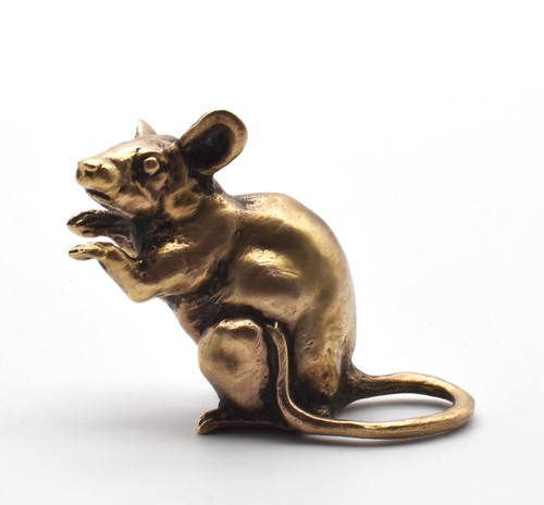 Bronze mouse figurine - bronze,