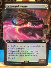 MTG - Unlicensed Hearse. Streets of New Capenna. Foil Extended Art - Artifact.
