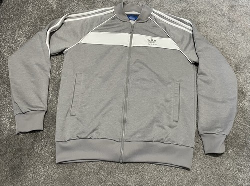 Adidas track jacket white grey - track,