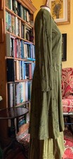 VINTAGE GHOST FITTED GREEN EMBROIDERED EDWARDIAN  COAT S / XS