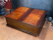 Antique Large Humidor Mahogany Habana Cuban Cigar Box La Flor De Cuba De MValley