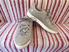 ECCO Trainers Womens Size UK 4 Fara Grey Patent Leather Comfort Dress Shoes