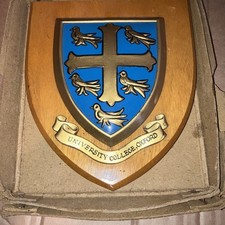 Vintage University College Oxford Heraldic Wooden Plaque/Shield 1959 Vintage