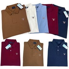 Gant Mens Polo Shirt Casual Work Tee Breathable Short Sleeve Cotton Top S-2XL