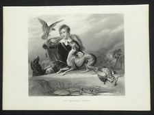 Chieftains Friend Edwin Landseer 1869 Large Engraved with text 