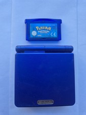 Blue Nintendo Game Boy Advance SP With a Genuine Copy Of Pokémon Sapphire