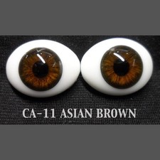 SOLID GLASS EYES OVAL FLAT BACK 20mm, Brown, Grey, Blue for reborn dolls
