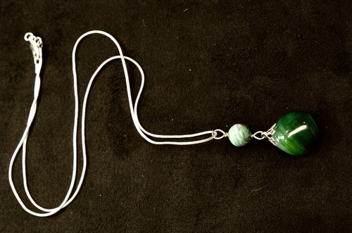Green agate necklace x - green,